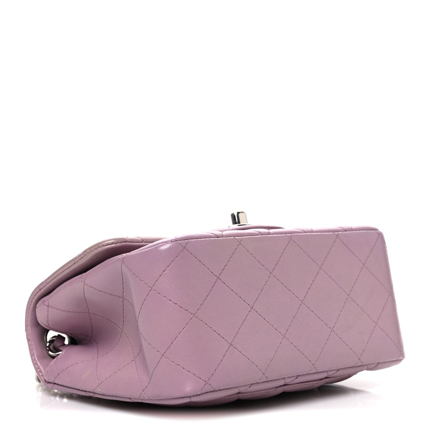 Lambskin Quilted Mini Square Flap Purple