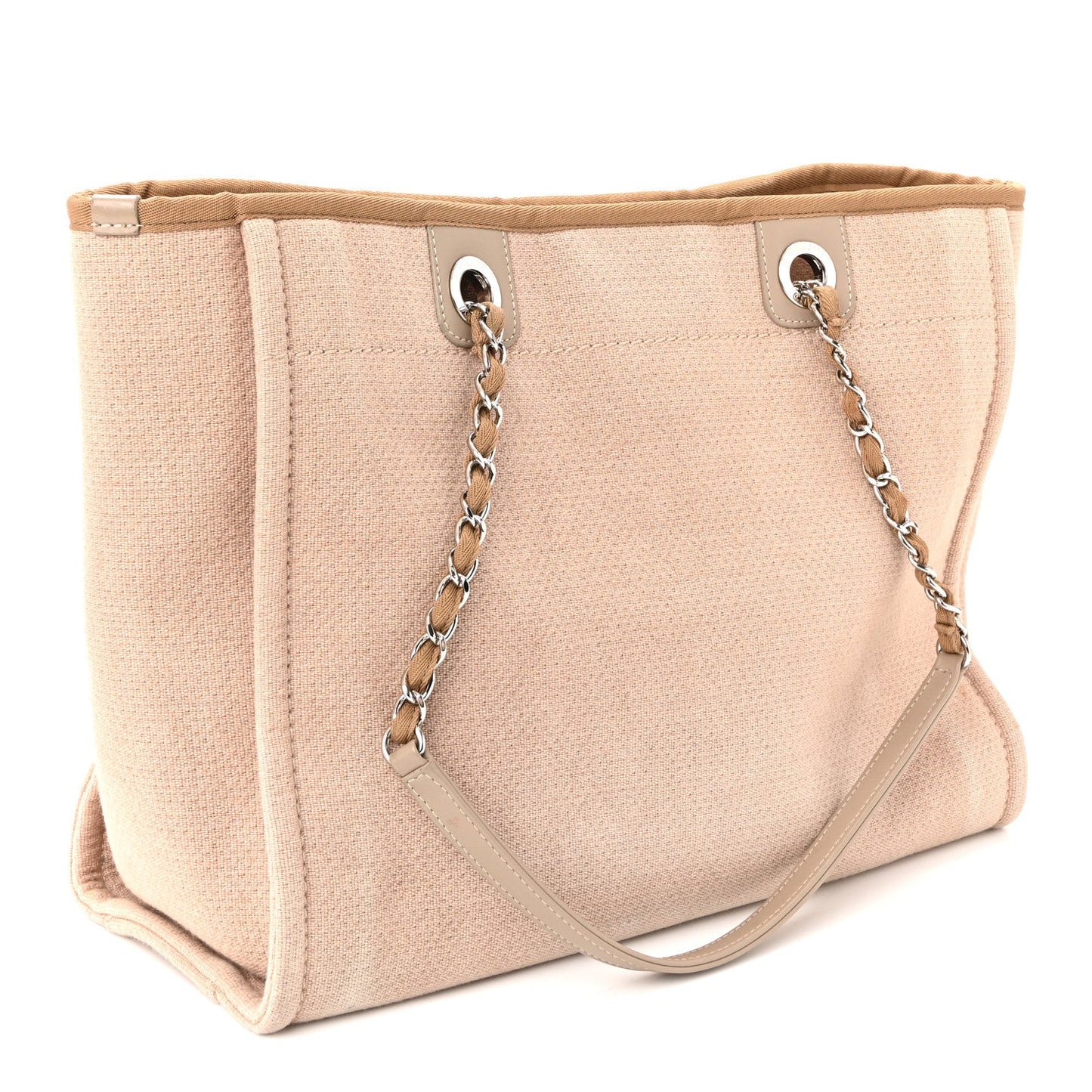 Mixed Fibers Small Deauville Tote Beige
