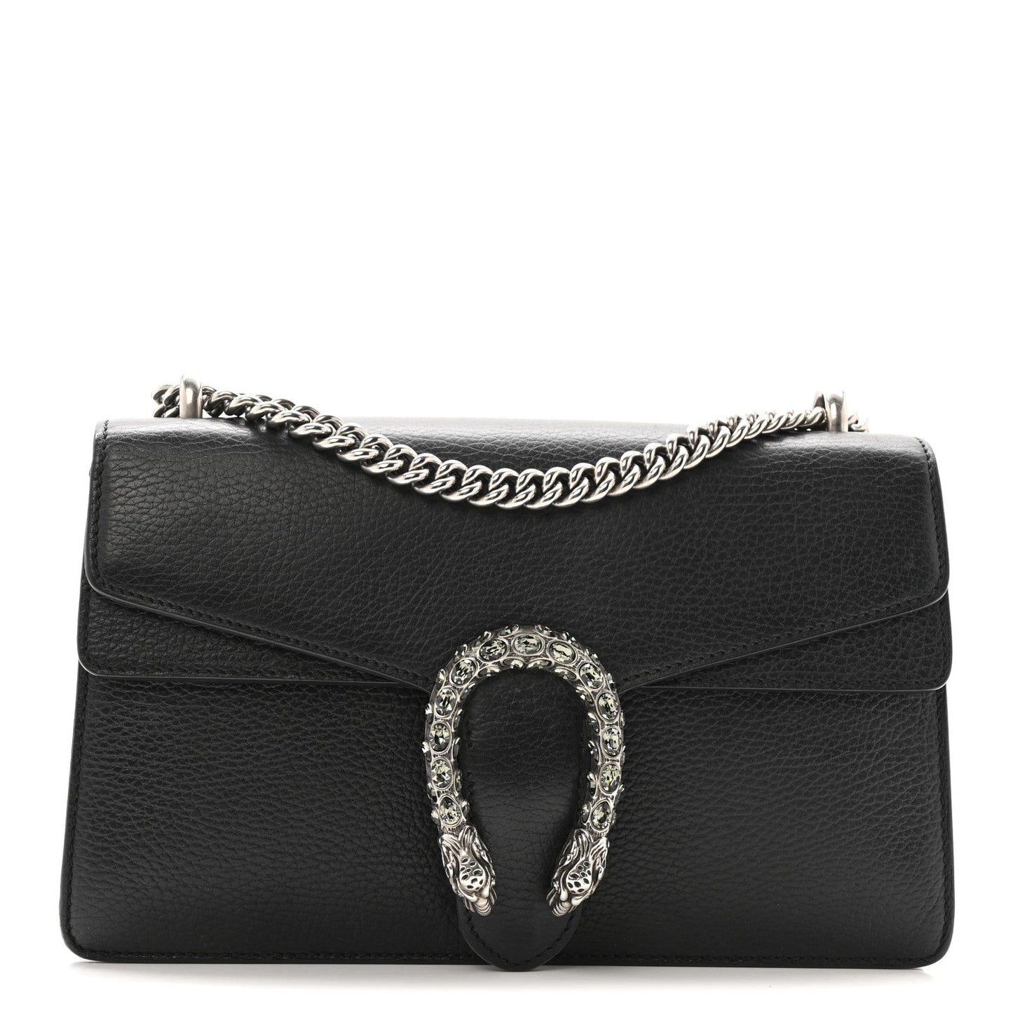 Pebbled Calfskin Small Dionysus Shoulder Bag Black