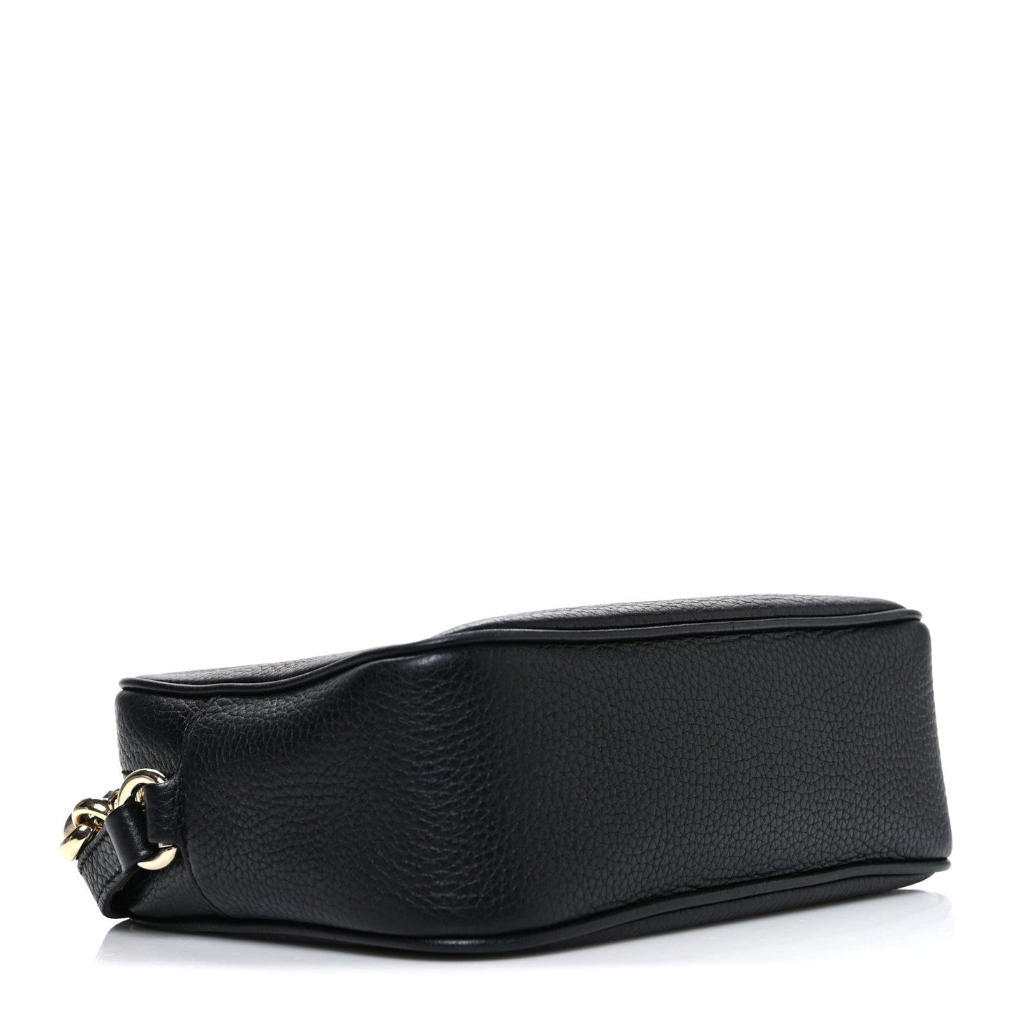 Pebbled Calfskin Small Soho Disco Bag Black