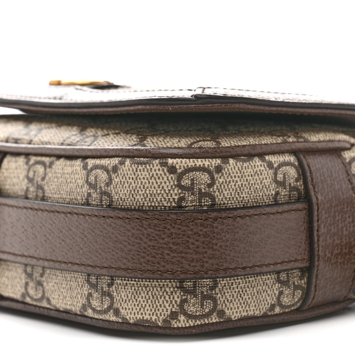 GG Supreme Monogram Web Mini Ophidia Flap Shoulder Bag Brown