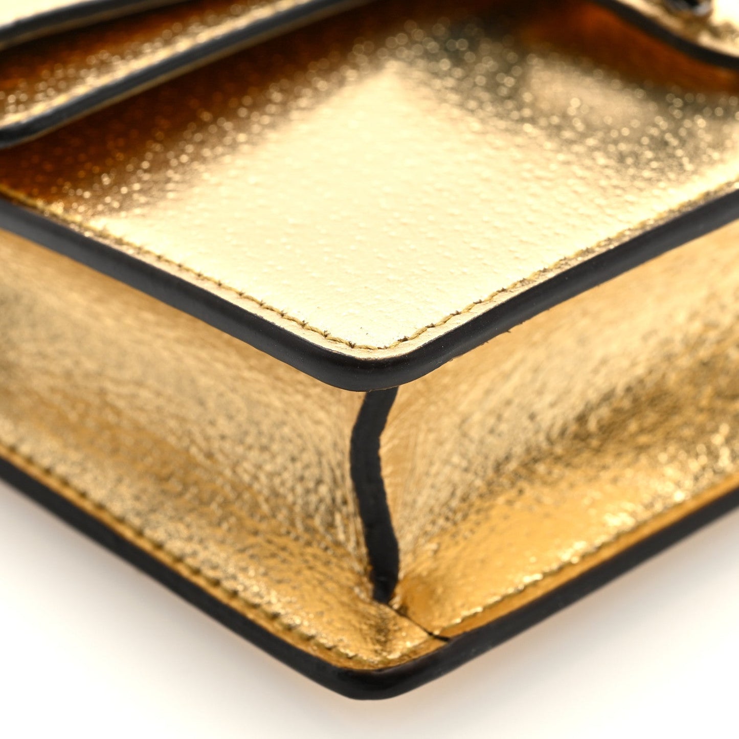 Metallic Calfskin Super Mini Dionysus Shoulder Bag Gold