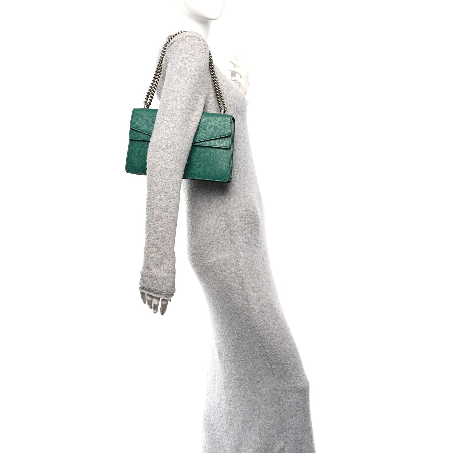 Dollar Calfskin Crystal Small Dionysus Shoulder Bag Emerald