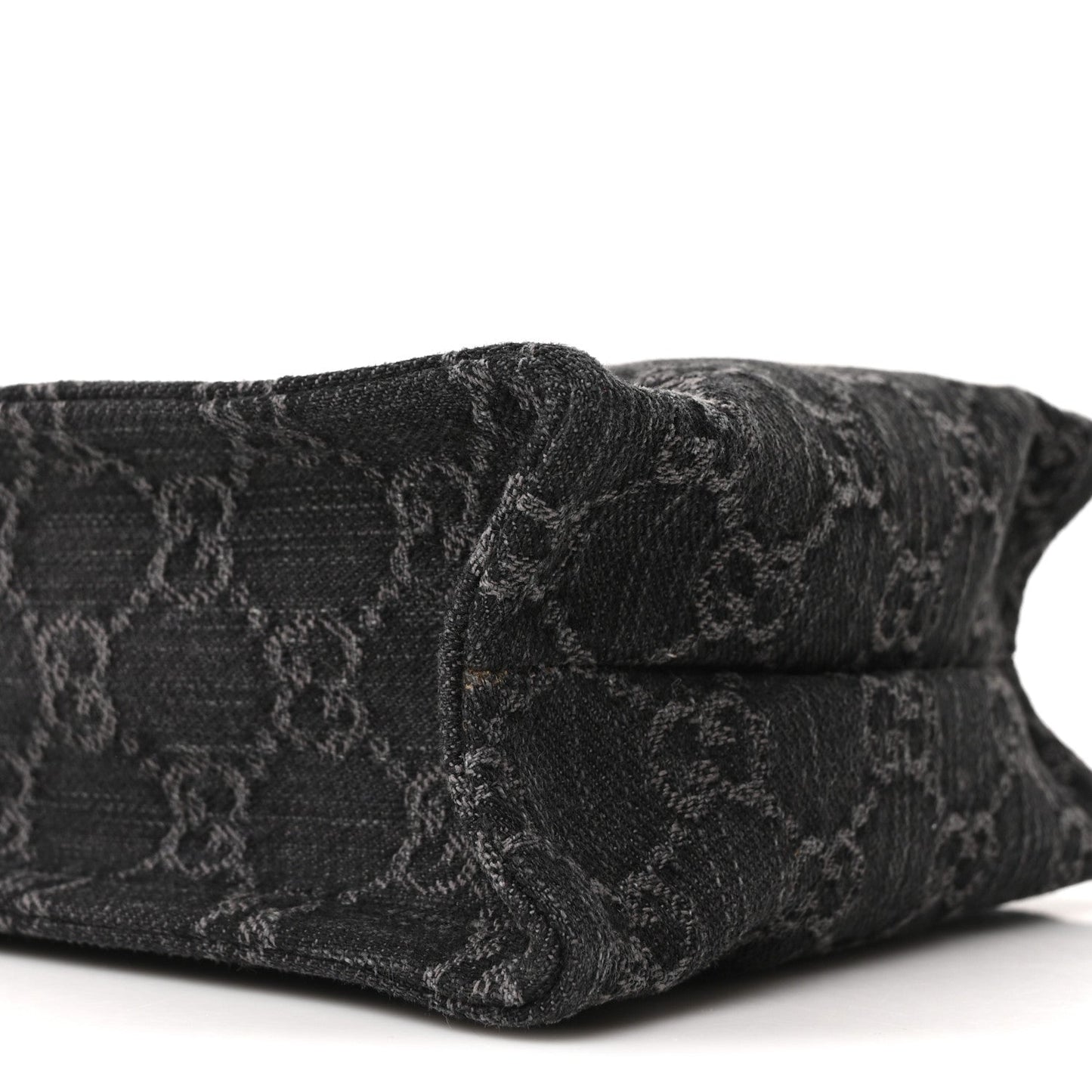 Denim GG Monogram Calfskin Mini Ophidia Tote Bag Black