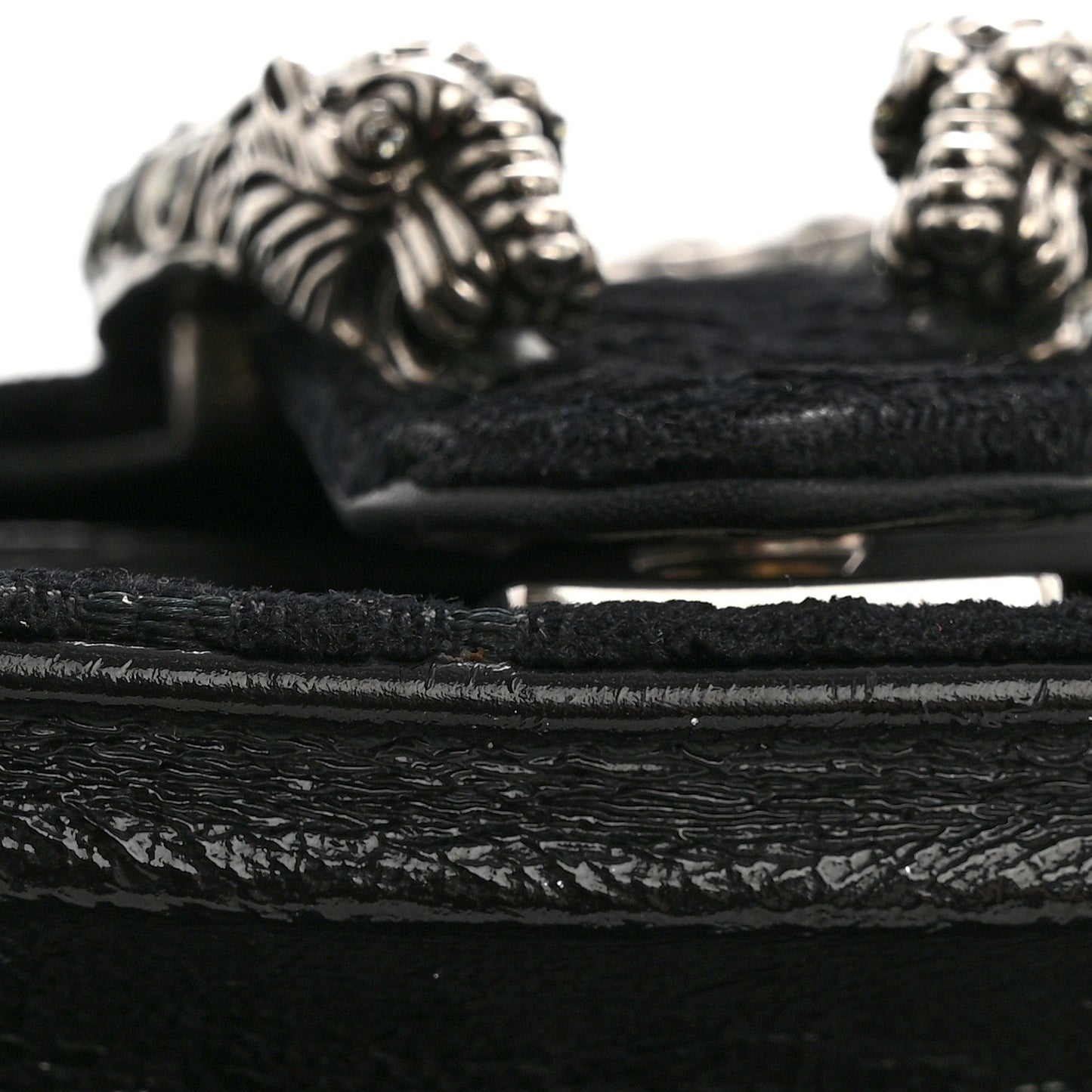 Velvet Skipper Crystal GG Monogram Small Dionysus Shoulder Bag Black Black Diamond