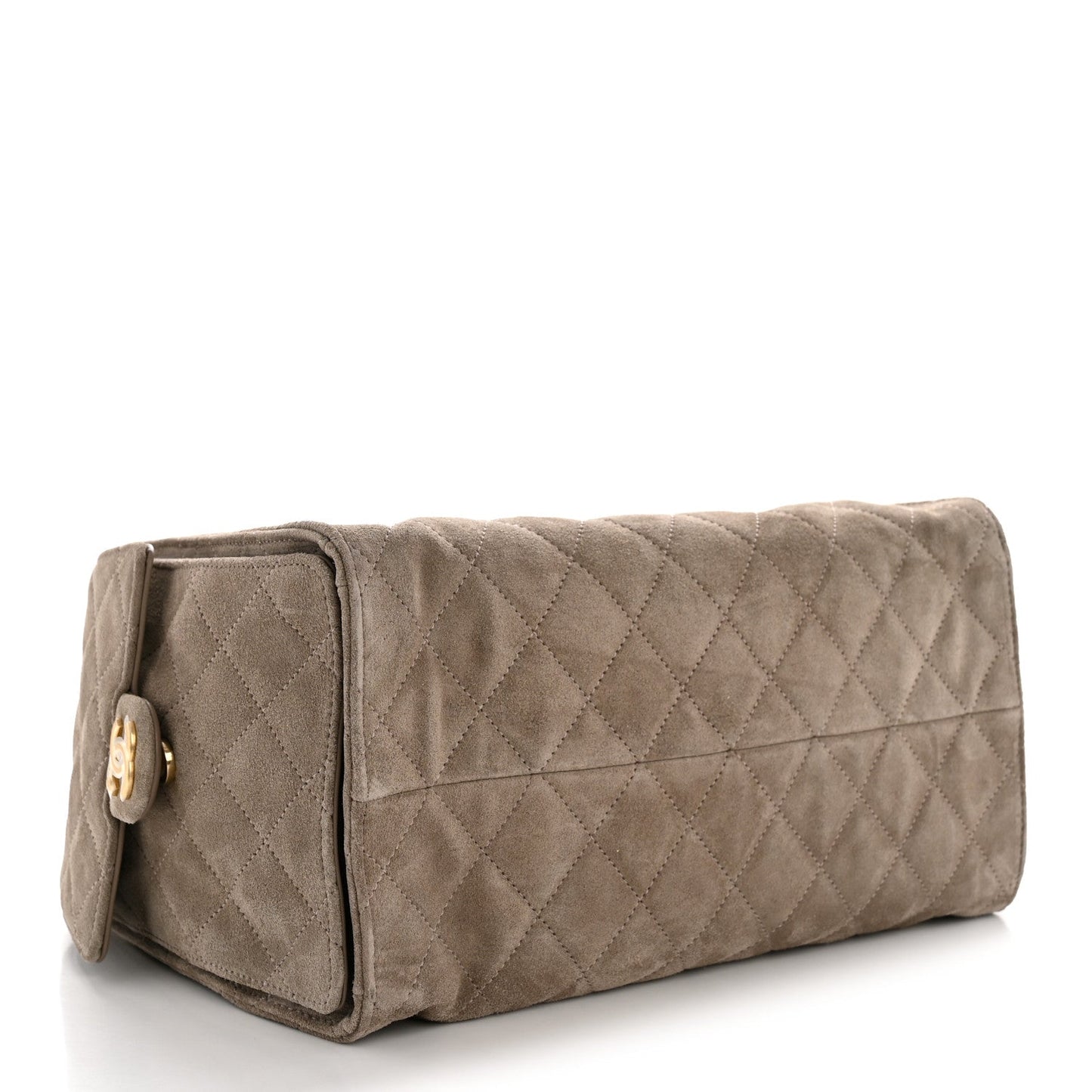 Suede Quilted Medium Chanel 25 Handbag Grey