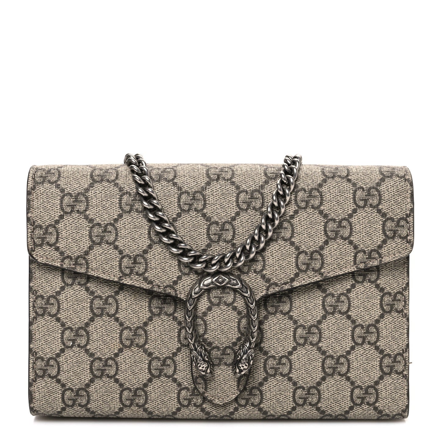 GG Supreme Monogram Mini Dionysus Chain Wallet Beige Taupe