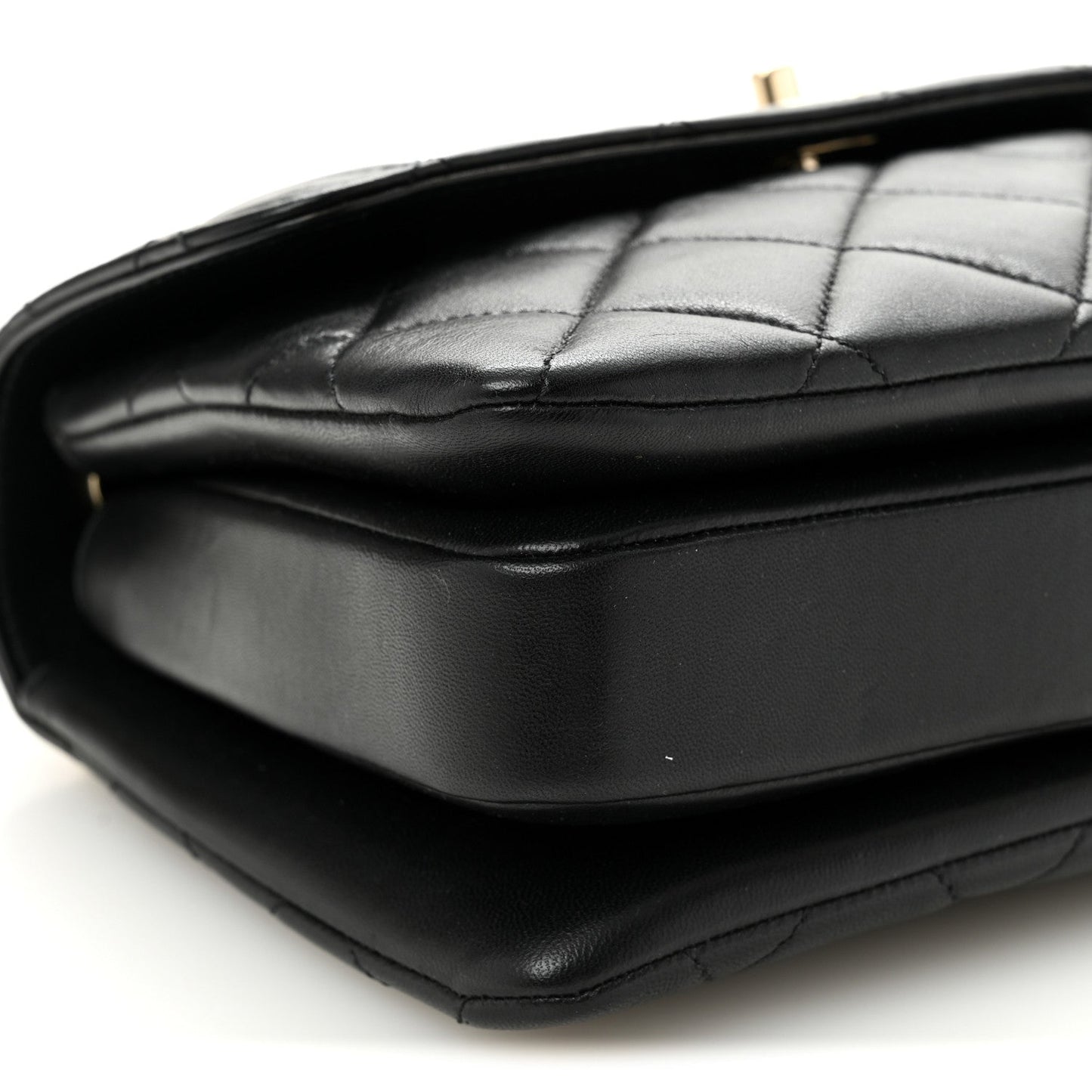 Lambskin Quilted Small Trendy CC Dual Handle Flap Bag Black