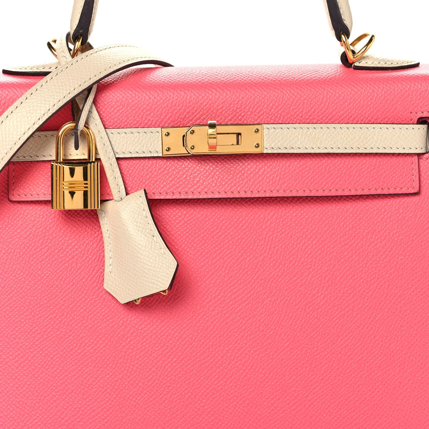 Epsom Bi-Color Horseshoe Kelly Sellier 25 Rose Azalee Craie