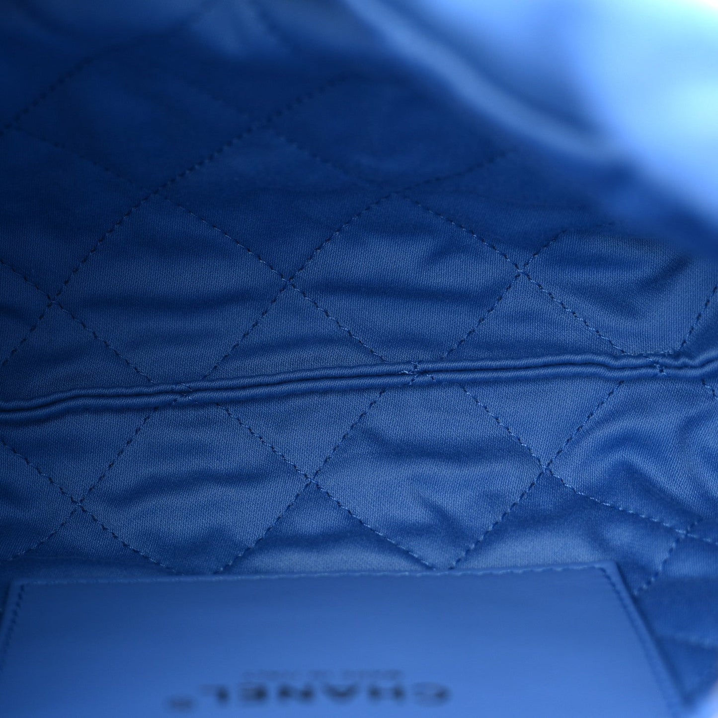 Shiny Calfskin Quilted Mini Chanel 22 Blue