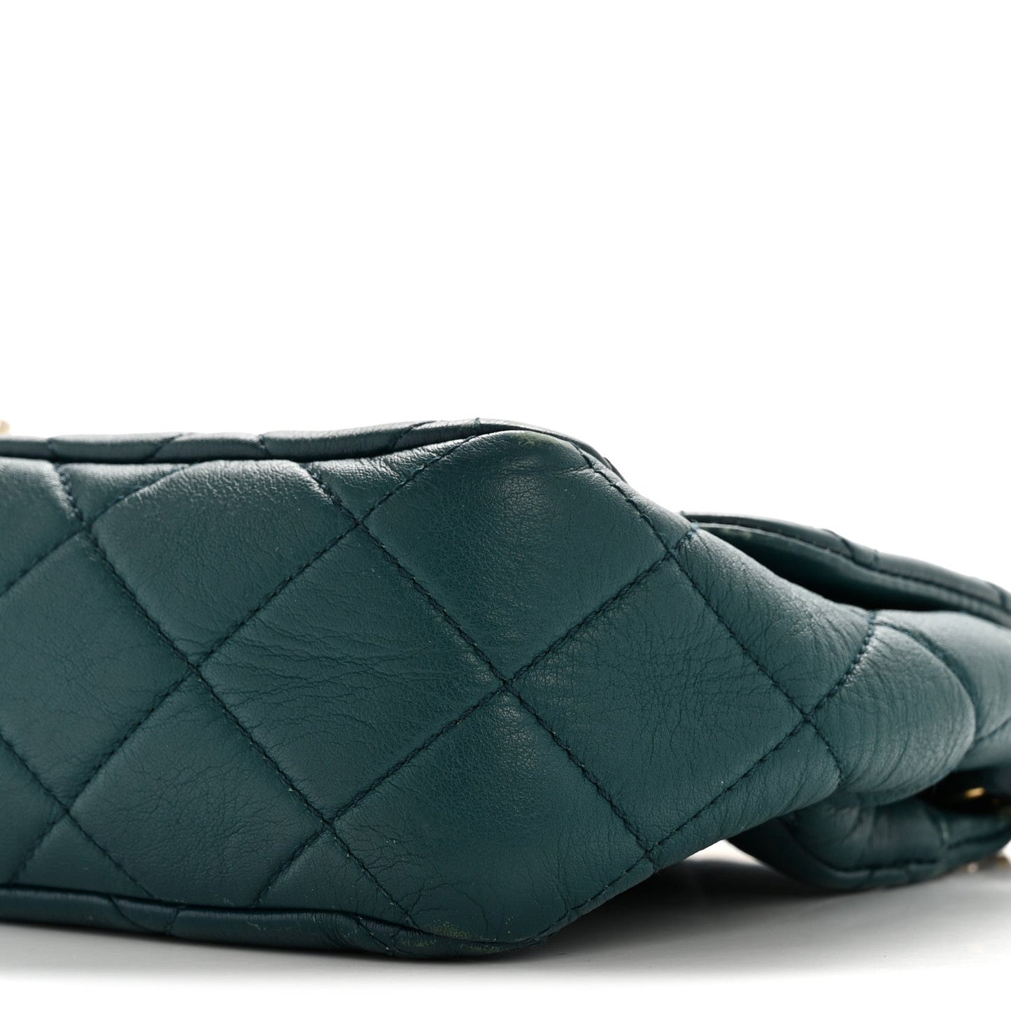 Lambskin Quilted Mini Rectangular Flap Dark Blue