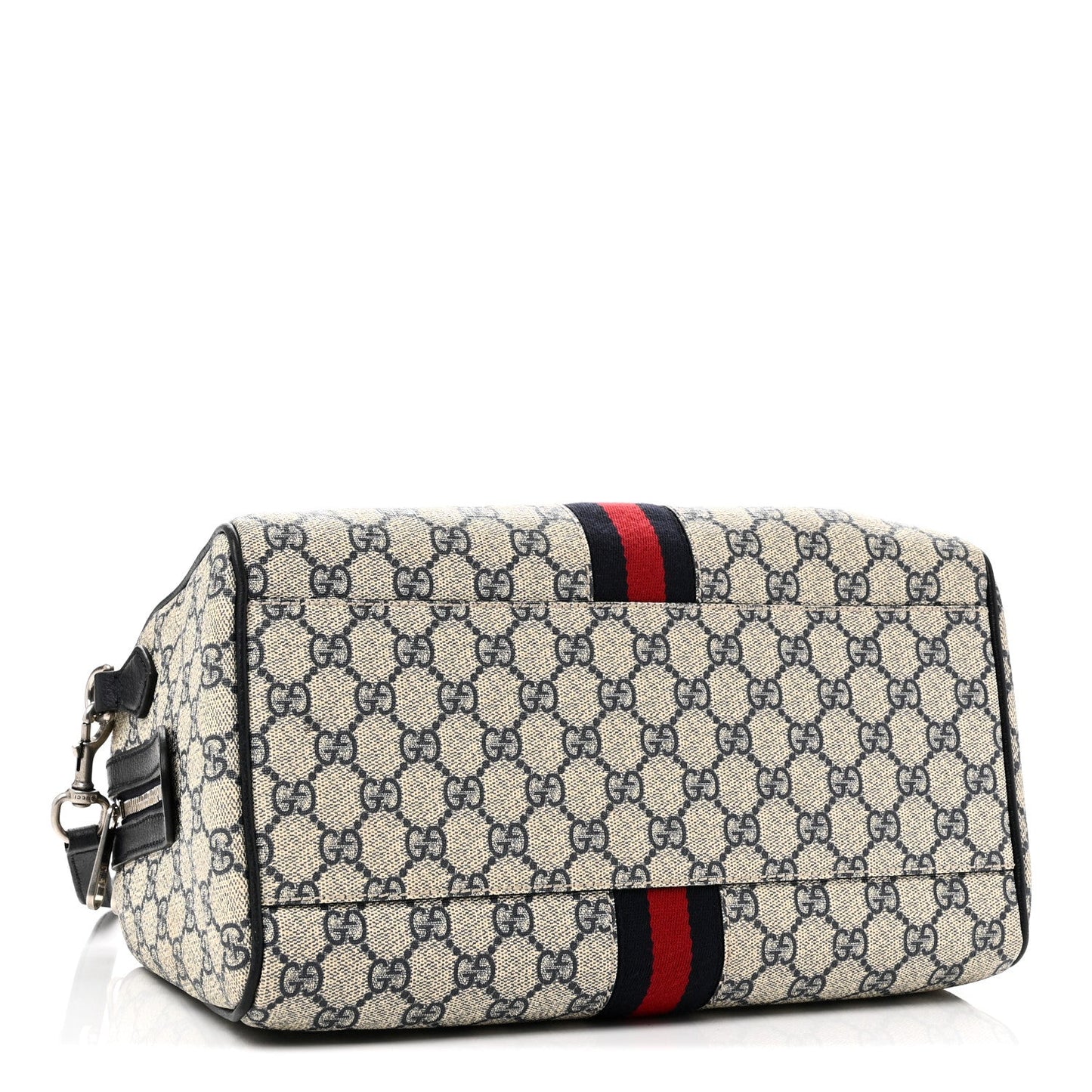 GG Supreme Monogram Web Medium Ophidia Top Handle Bag Beige Blue