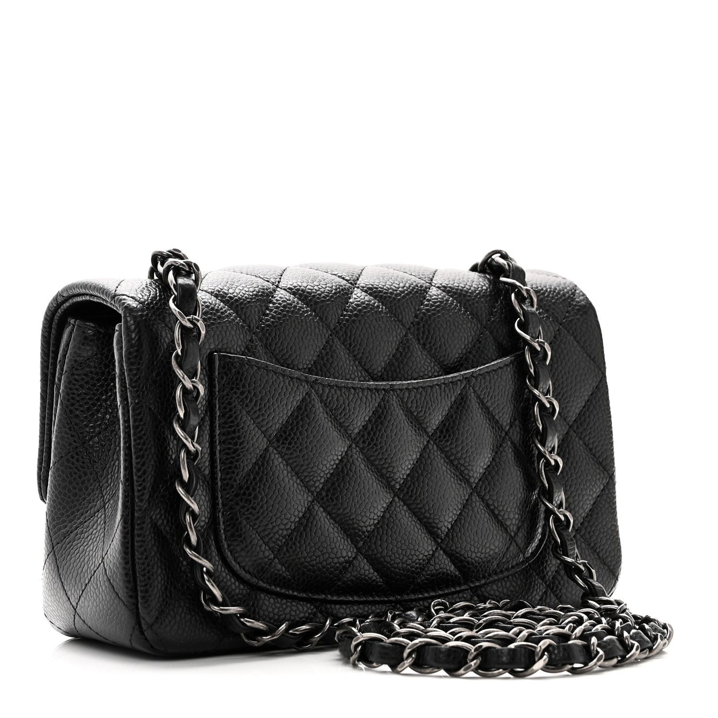 Caviar Quilted Mini Rectangular Flap Black