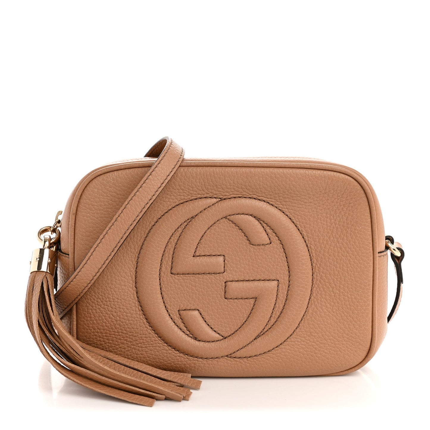 Pebbled Calfskin Small Soho Disco Bag Camelia