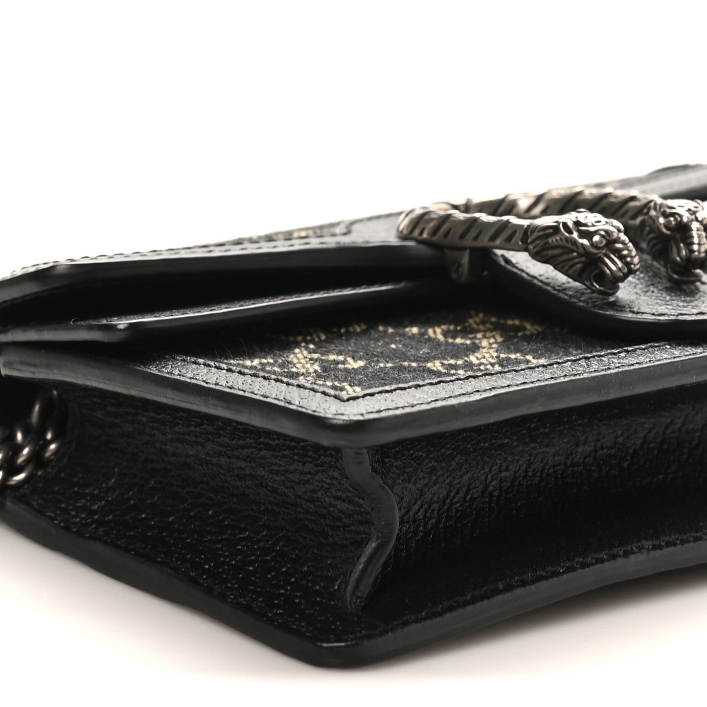 Jacquard Black Denim GG Monogram Super Mini Dionysus Shoulder Bag Black Ivory