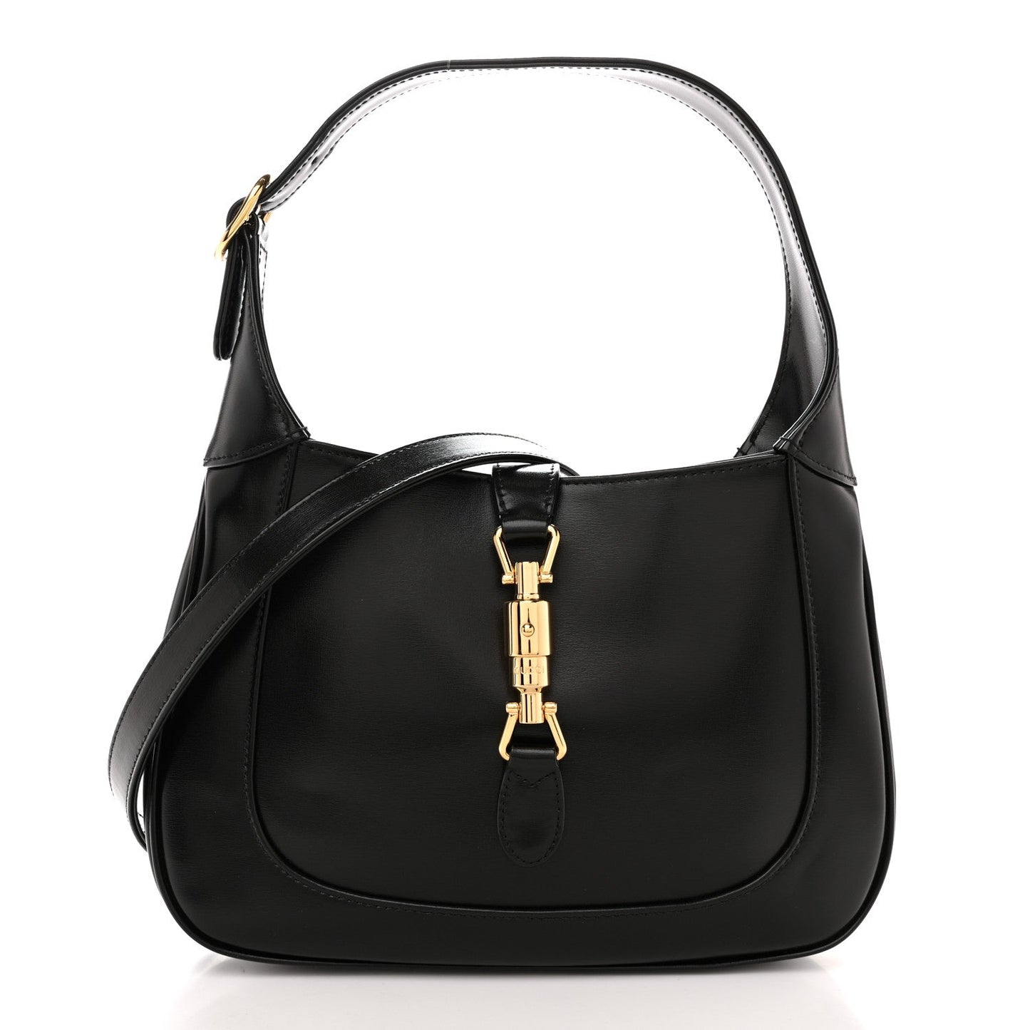 Boarded Dyana Lux Calfskin Small Jackie 1961 Hobo Black