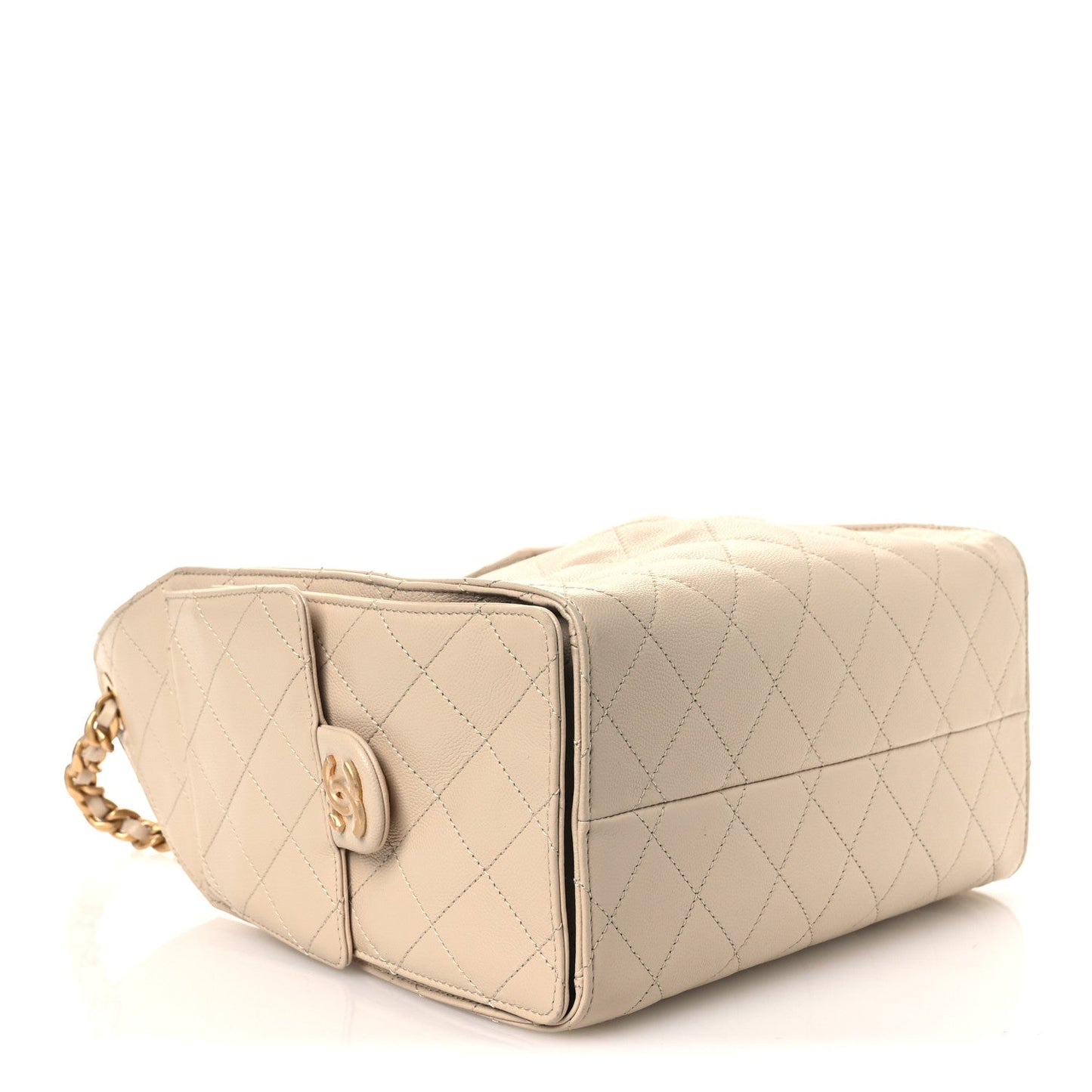 Caviar Quilted Small Chanel 25 Handbag Beige