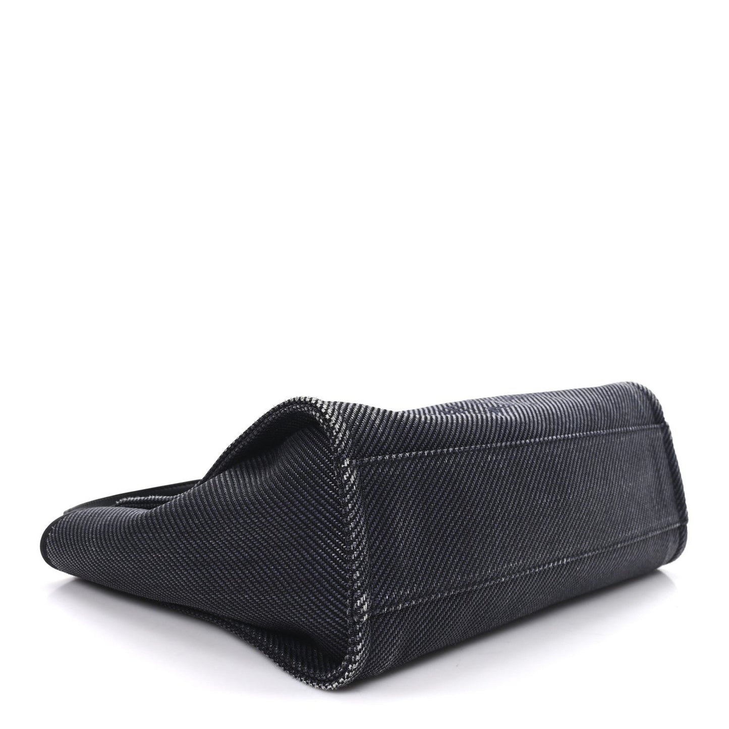 Mixed Fibers Calfskin Small Deauville Tote Black