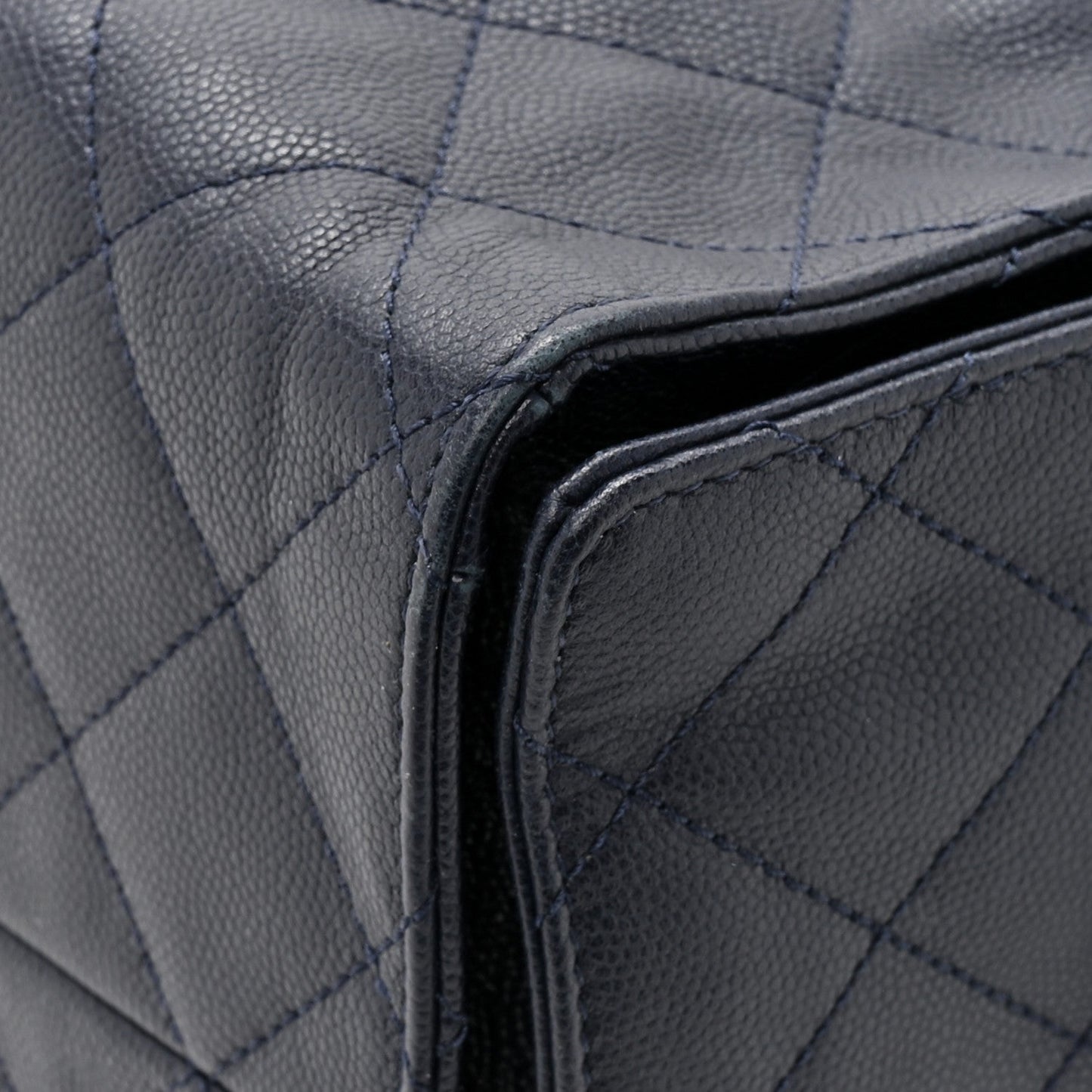Caviar Quilted Medium Chanel 25 Handbag Dark Navy