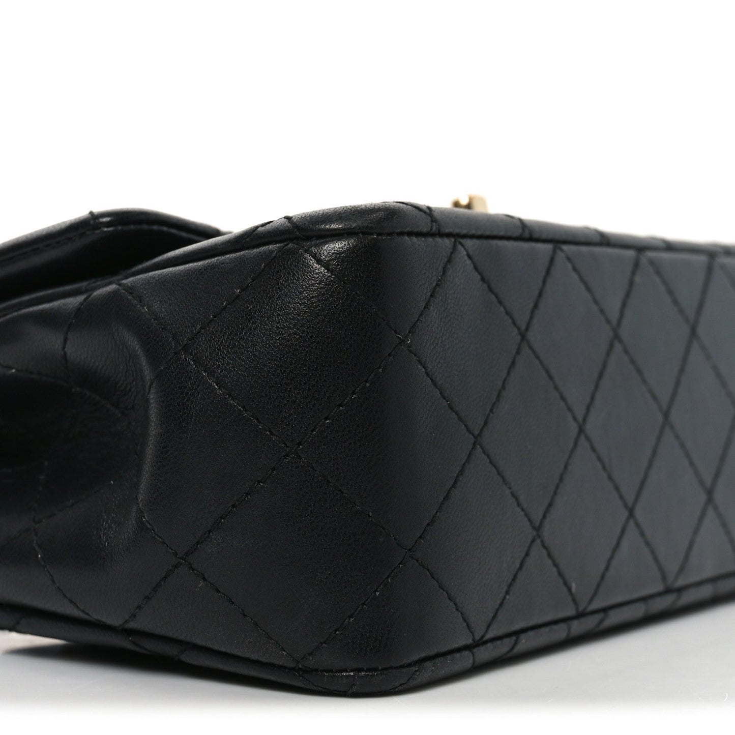 Lambskin Quilted Mini Rectangular Flap Black