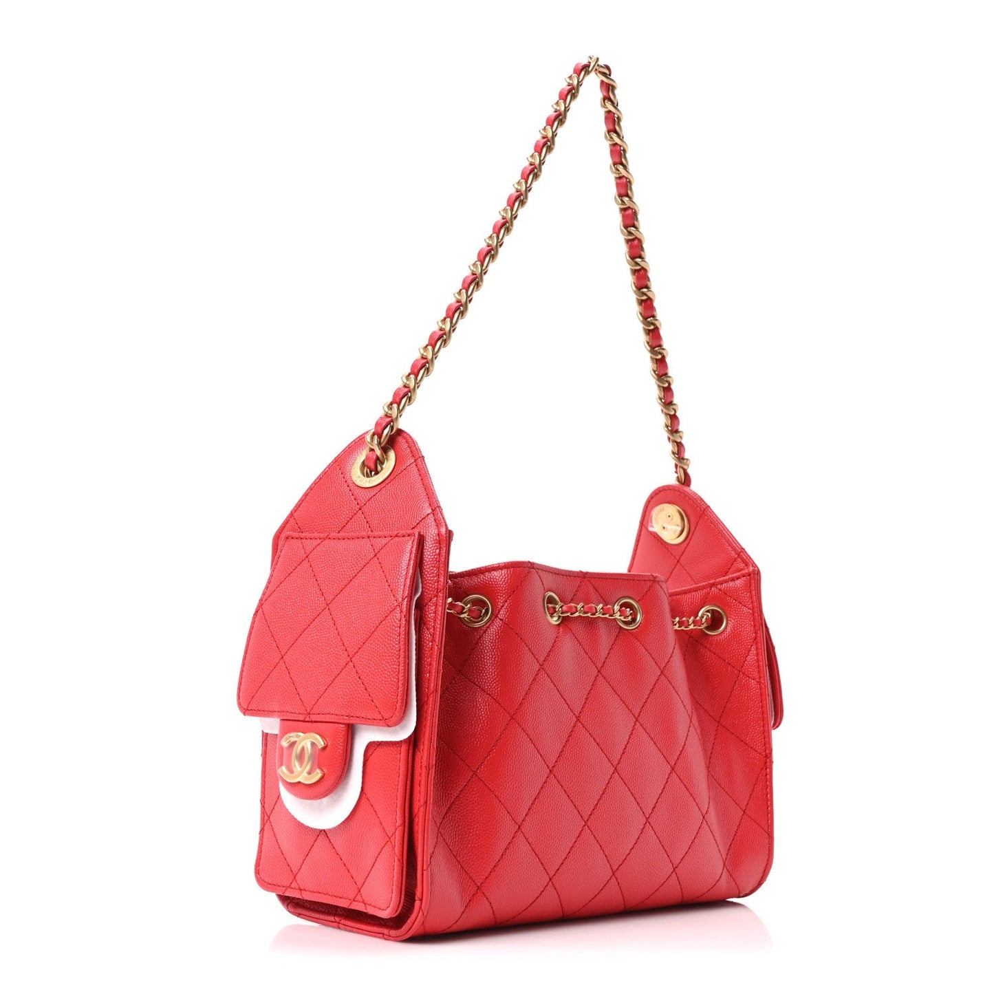 Caviar Quilted Mini Chanel 25 Handbag Dark Red