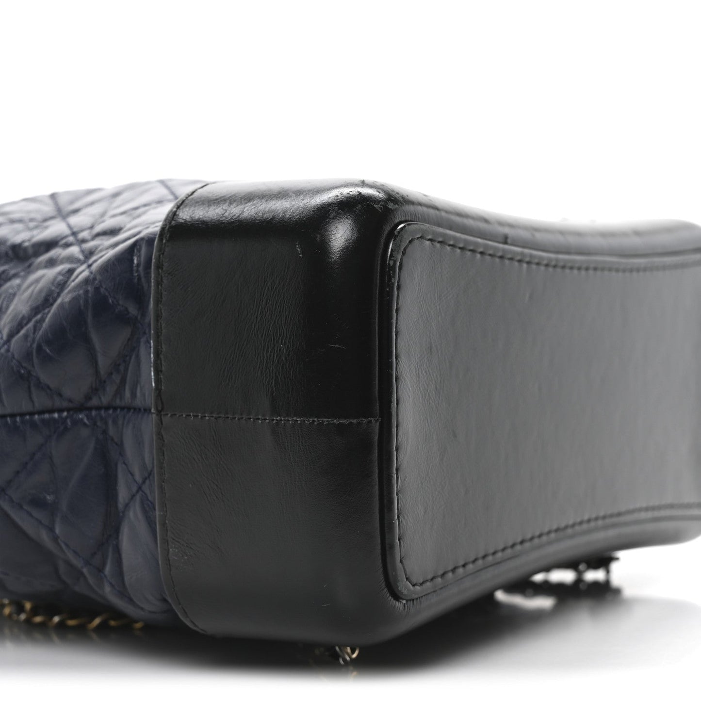 Aged Calfskin Quilted Small Gabrielle Backpack Blue Black