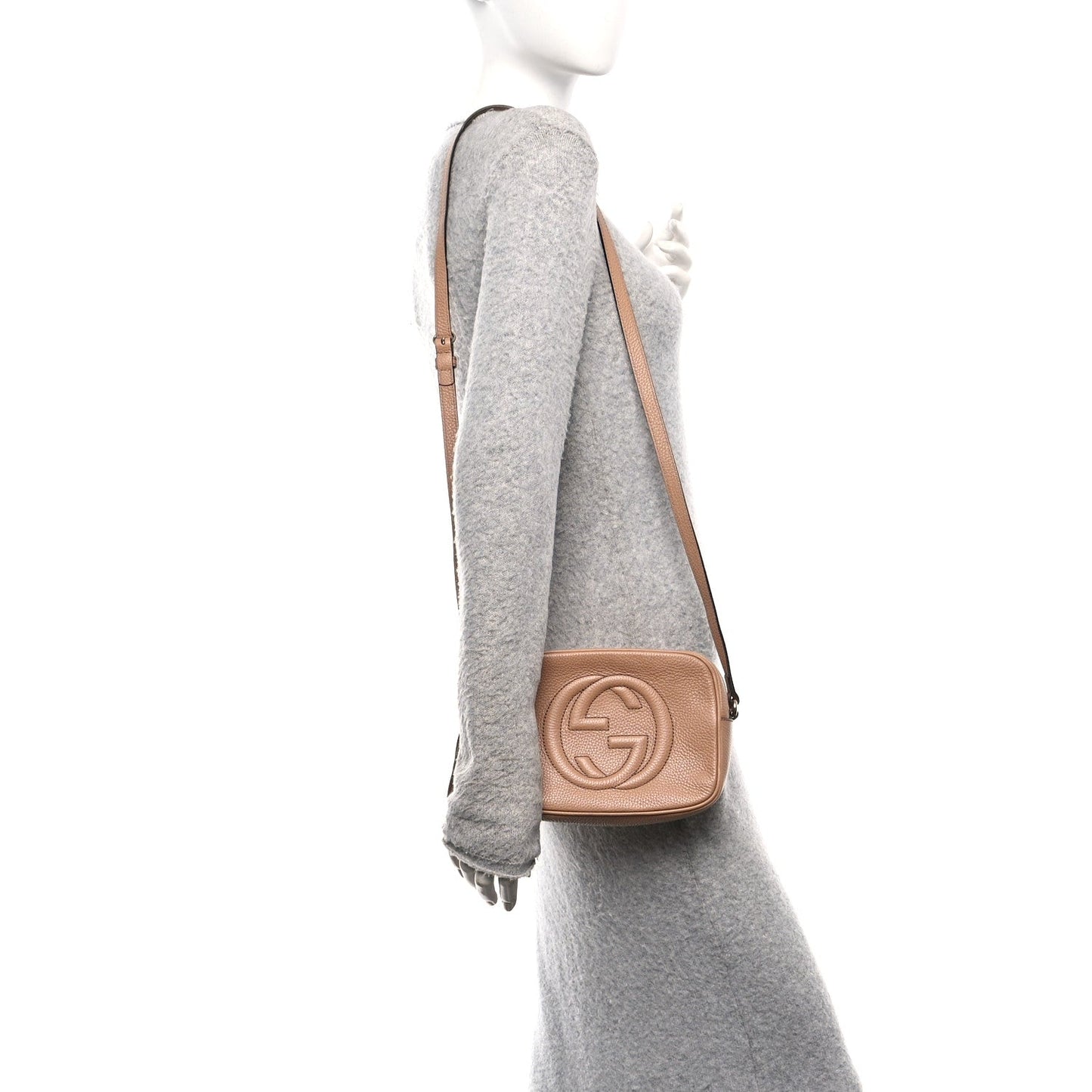 Pebbled Calfskin Small Soho Disco Bag Camelia