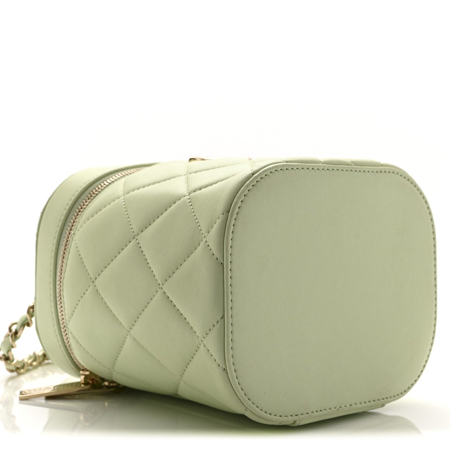 Lambskin Quilted Trendy Vanity Case Sea Green