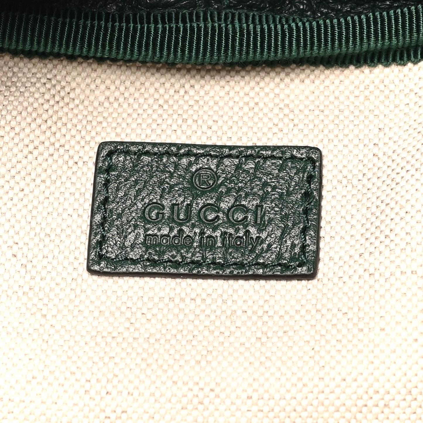 Grained Calfskin Medium Ophidia Double Buckle Backpack Green