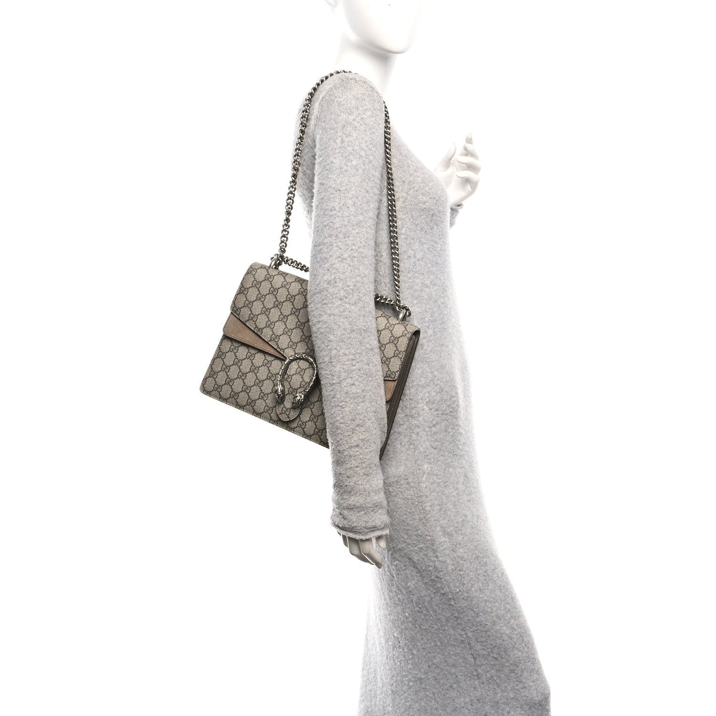 GG Supreme Monogram Medium Dionysus Shoulder Bag Taupe