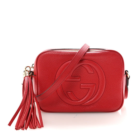 Pebbled Calfskin Small Soho Disco Bag Tabasco Red