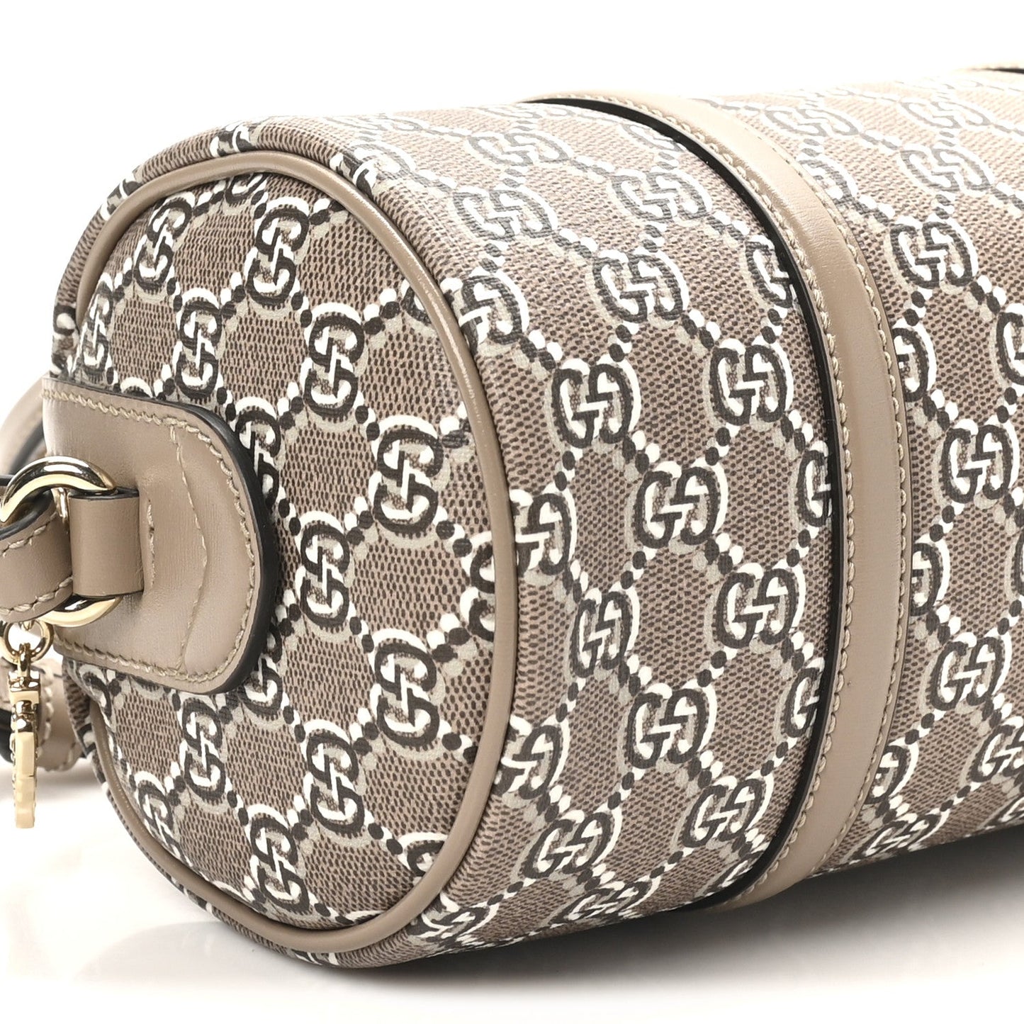 GG Shadow Monogram Ophidia Top Handle Bowler Bag Taupe