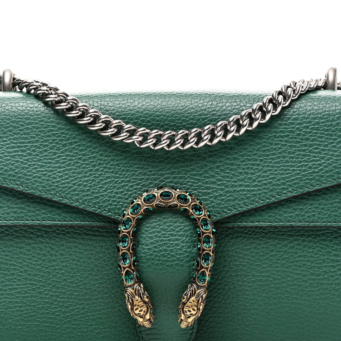 Pebbled Calfskin Small Dionysus Shoulder Bag Emerald