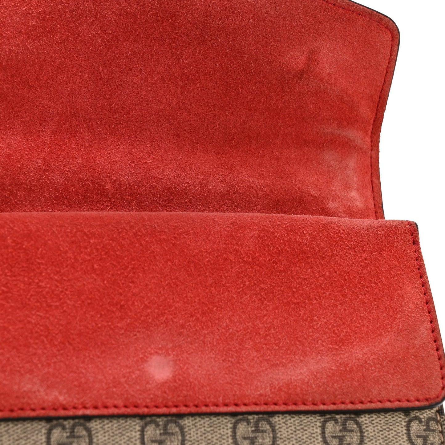 GG Supreme Monogram Mini Dionysus Shoulder Bag Hibiscus Red