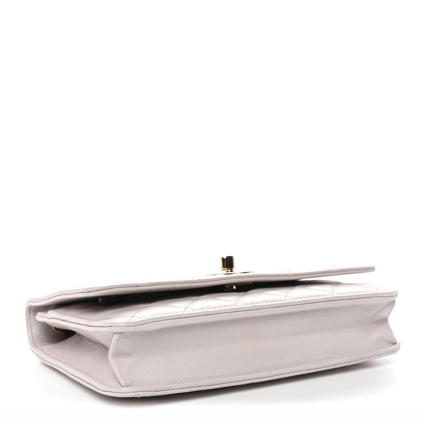 Lambskin Quilted Trendy CC Wallet On Chain WOC Lilac