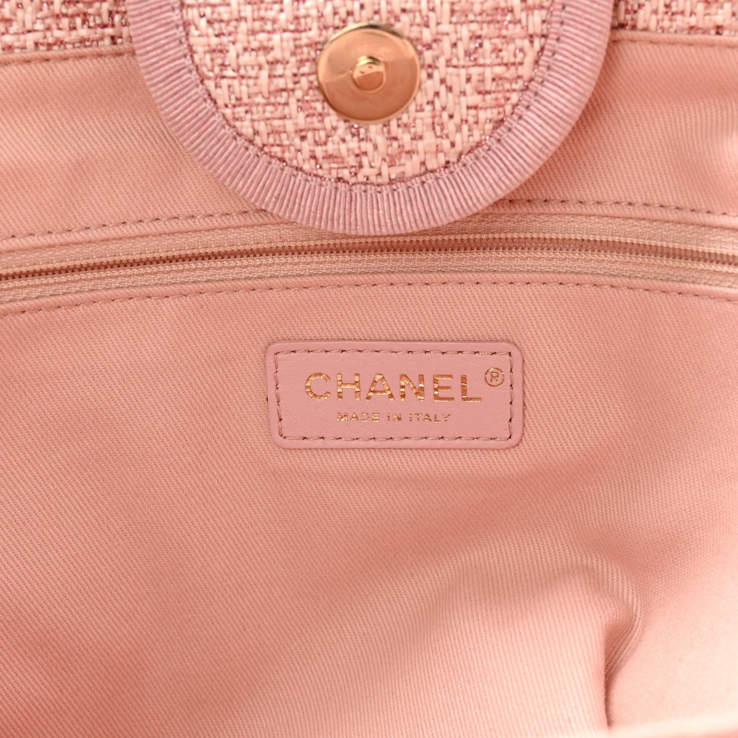 Lurex Boucle Deauville Medium Tote Pink