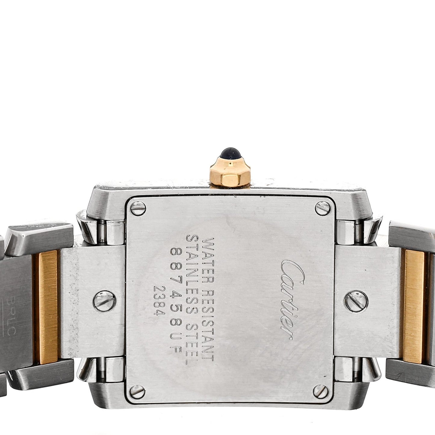 Stainless Steel 18K Yellow Gold 20mm Tank Francaise Quartz Watch