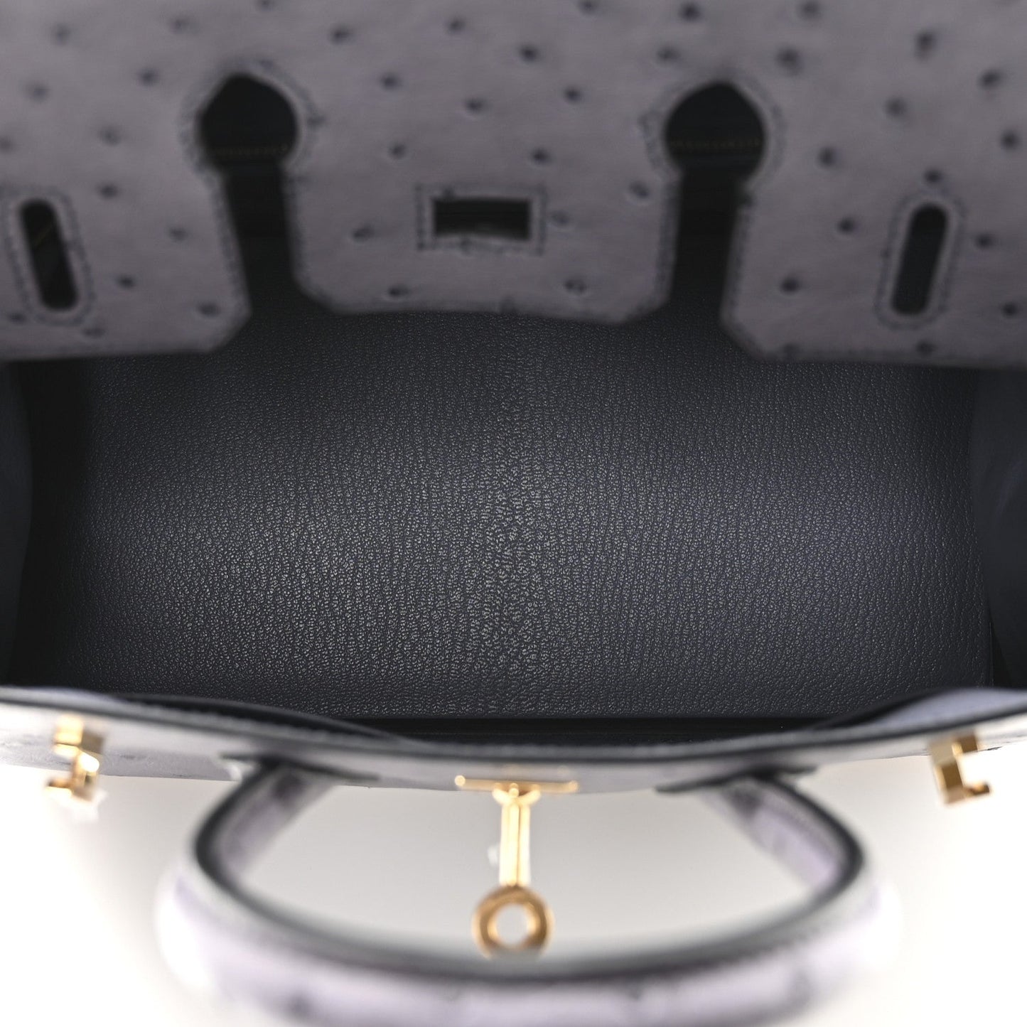 Ostrich Birkin 25 Gris Agate