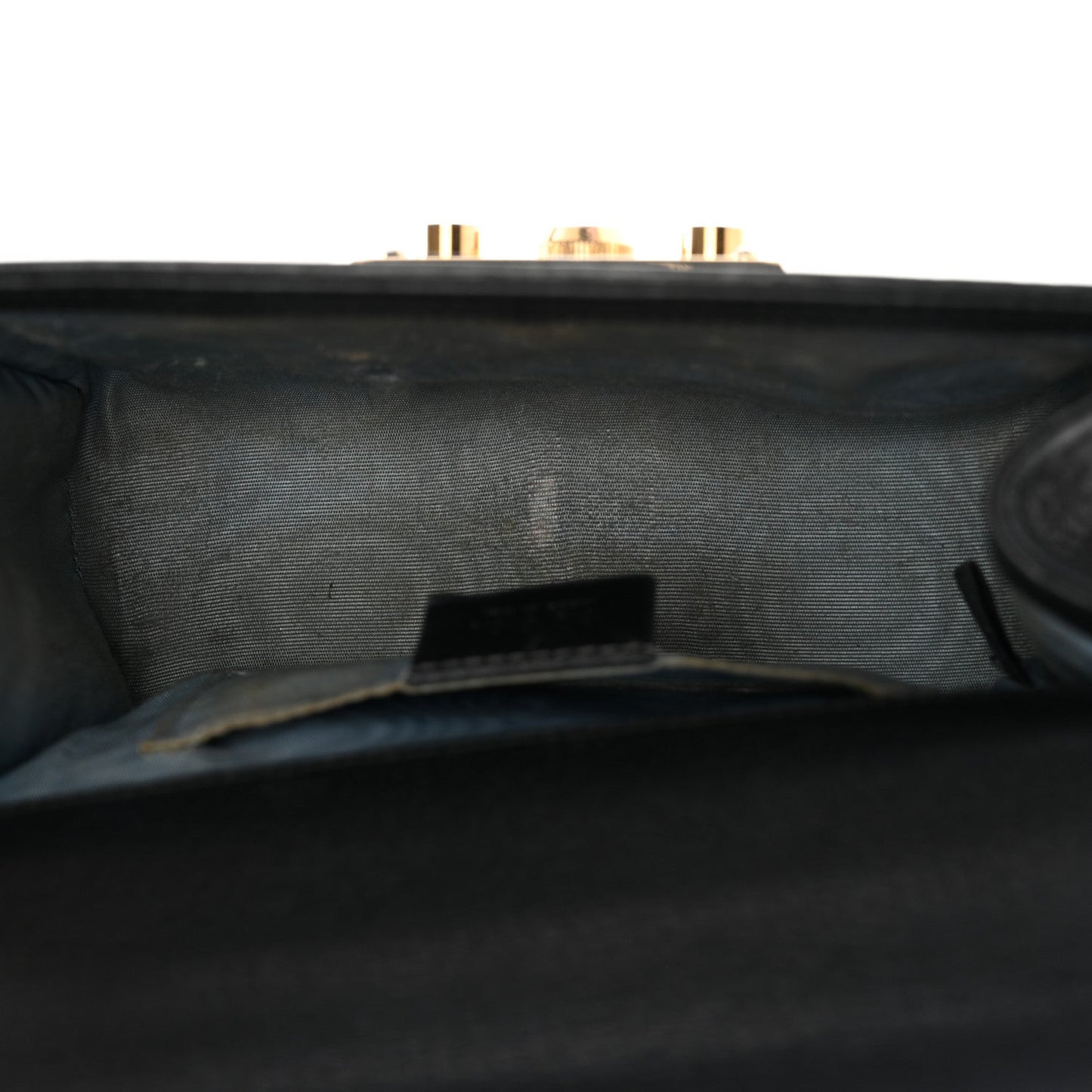 Grained Calfskin Bee Star Small Padlock Shoulder Bag Black