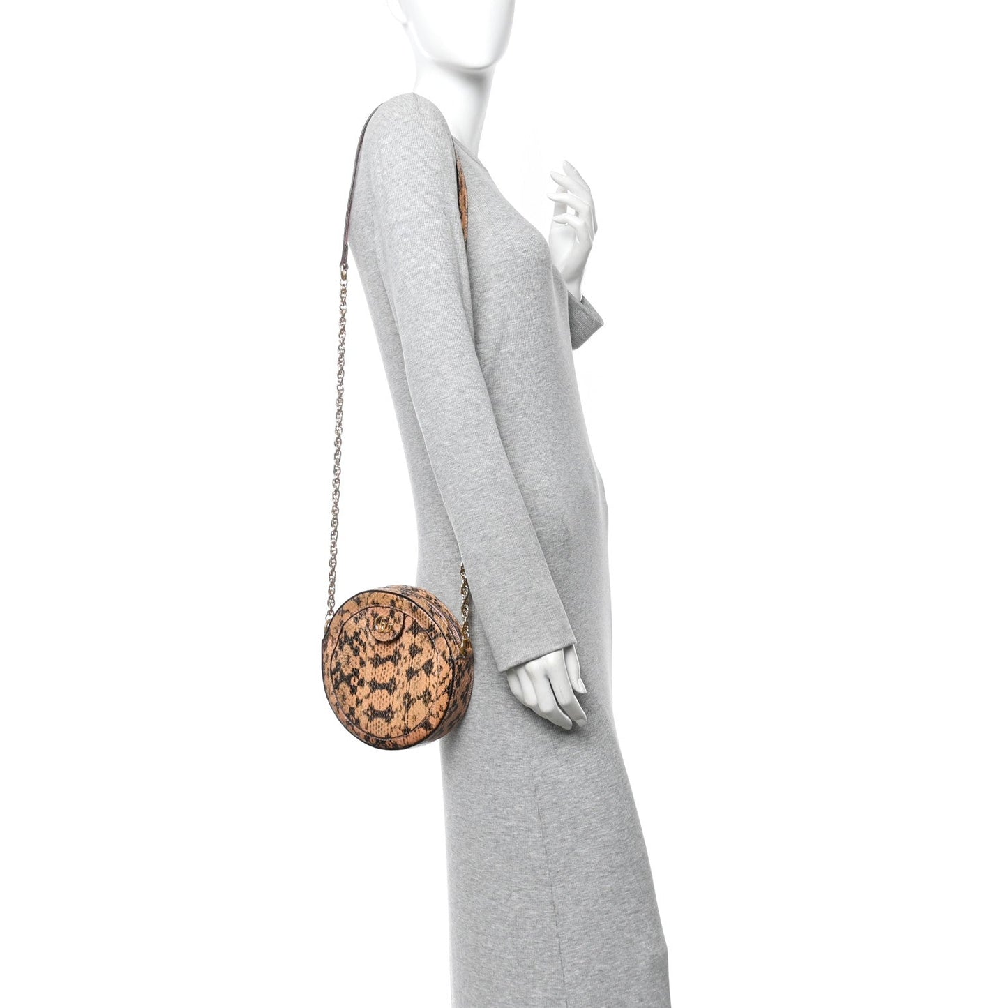 Snakeskin GG Ophidia Round Crossbody Bag