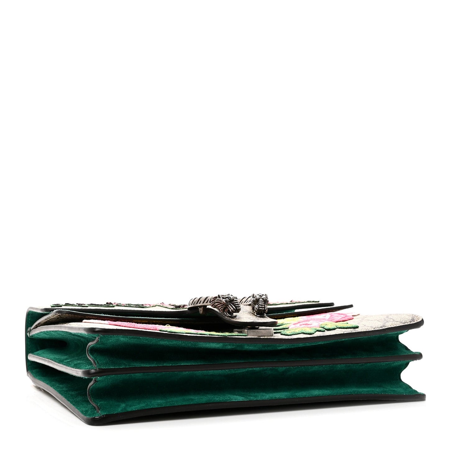 GG Supreme Monogram Embroidered Medium Dionysus Shoulder Bag Emerald