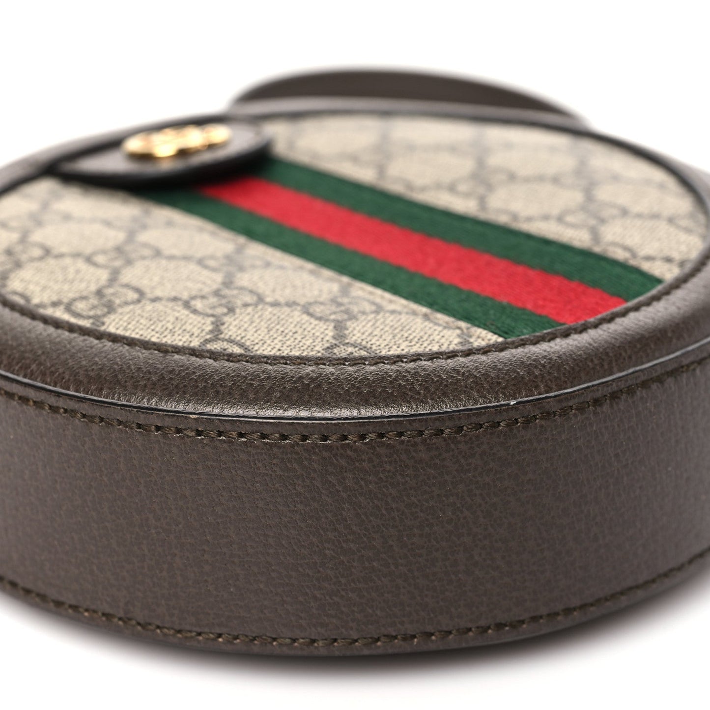 GG Supreme Monogram Web Mini Ophidia Round Shoulder Bag Brown