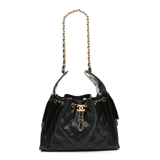Caviar Quilted Small Chanel 25 Handbag Black