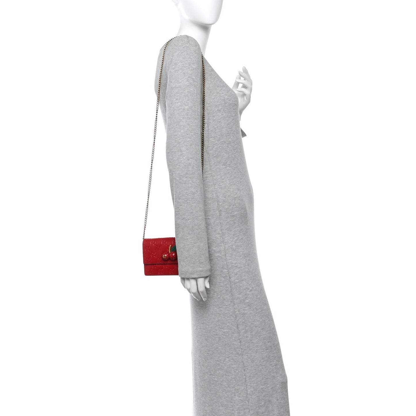 Guccissima Mini Cherry Chain Bag Hibiscus Red