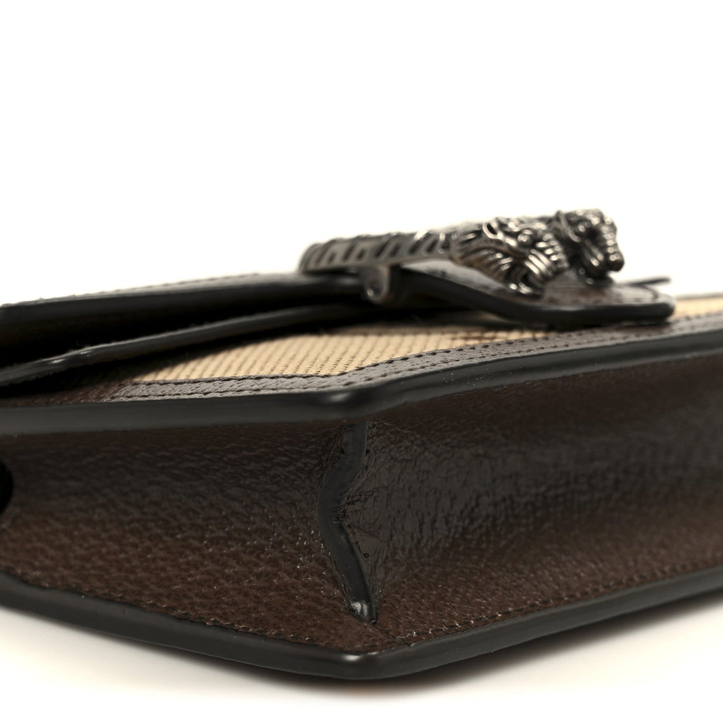 Monogram Jumbo GG Textured Dollar Calfskin Super Mini Dionysus Shoulder Bag Camel Ebony New Acero