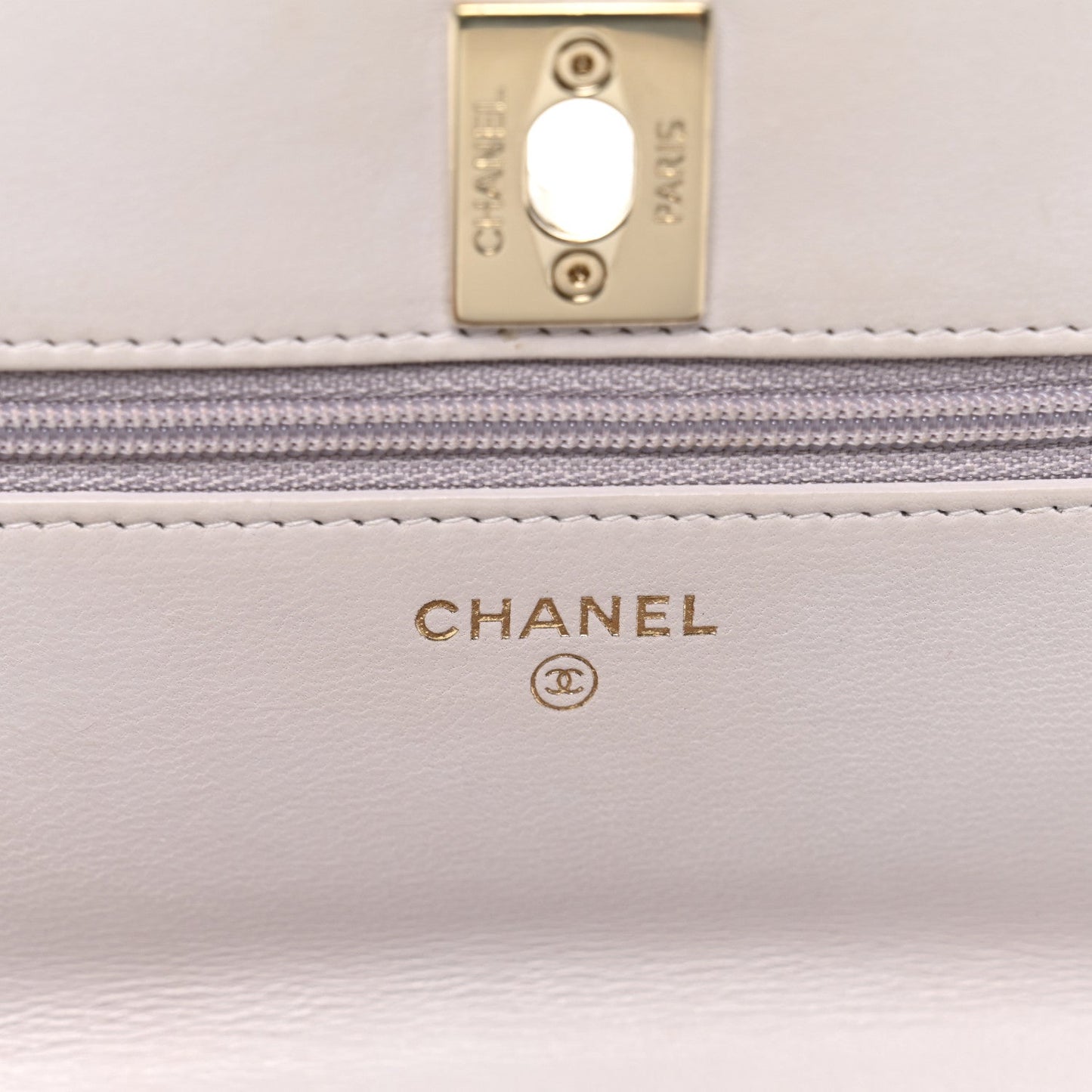 Lambskin Quilted Trendy CC Wallet On Chain WOC Lilac