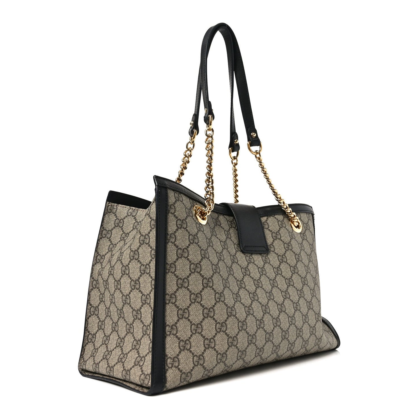 GG Supreme Monogram Medium Padlock Tote Black