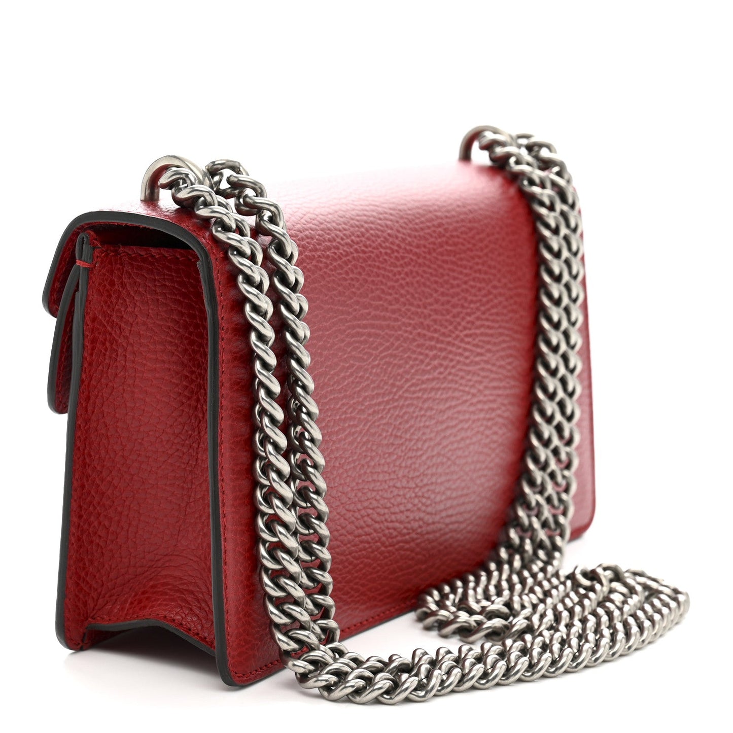 Dollar Calfskin Enamel Dionysus Shoulder Bag Hibiscus Red Electric Blue