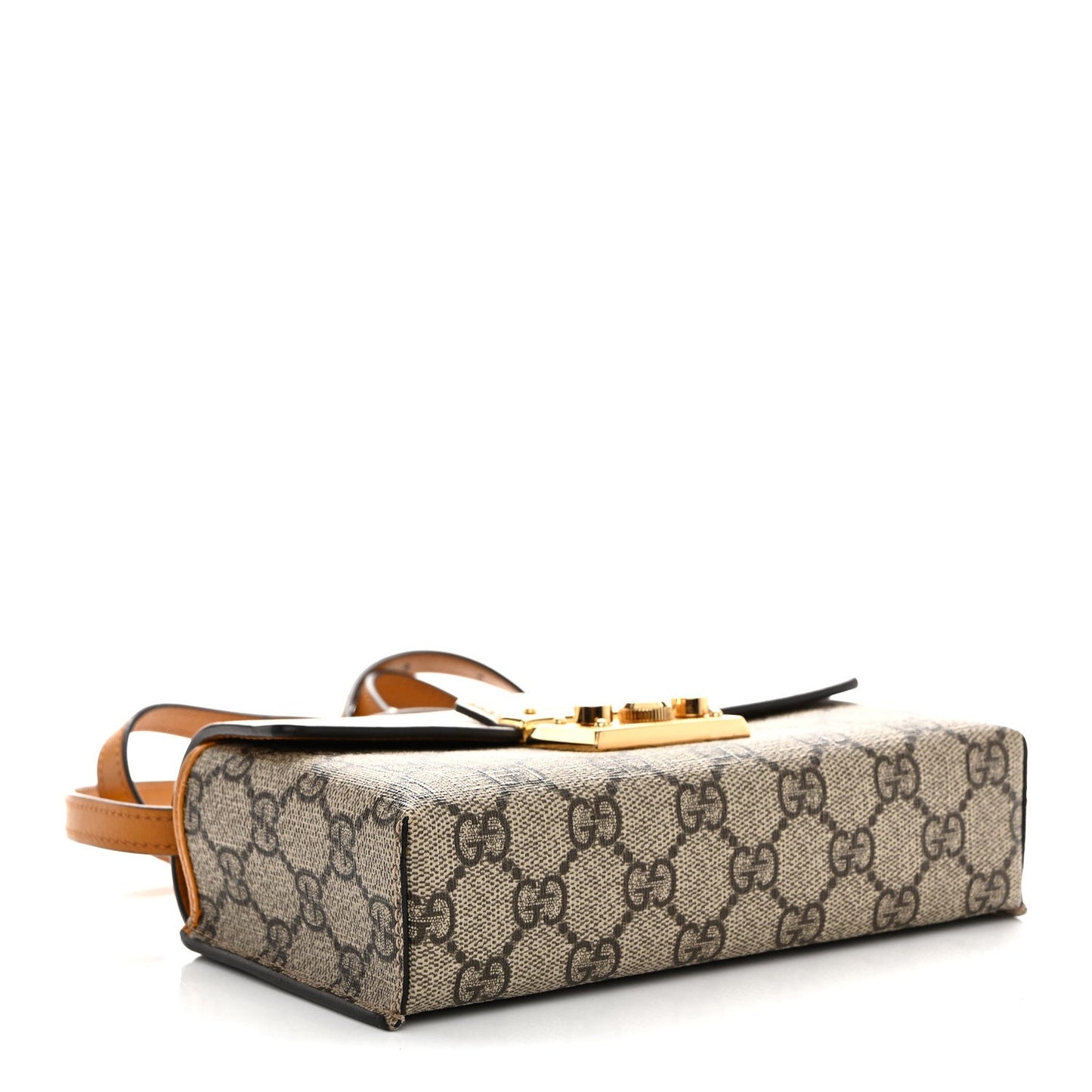 GG Supreme Monogram New Sakai Calfskin Mini Padlock Top Handle Shoulder Bag Beige Ebony Mystic White Sun Oil