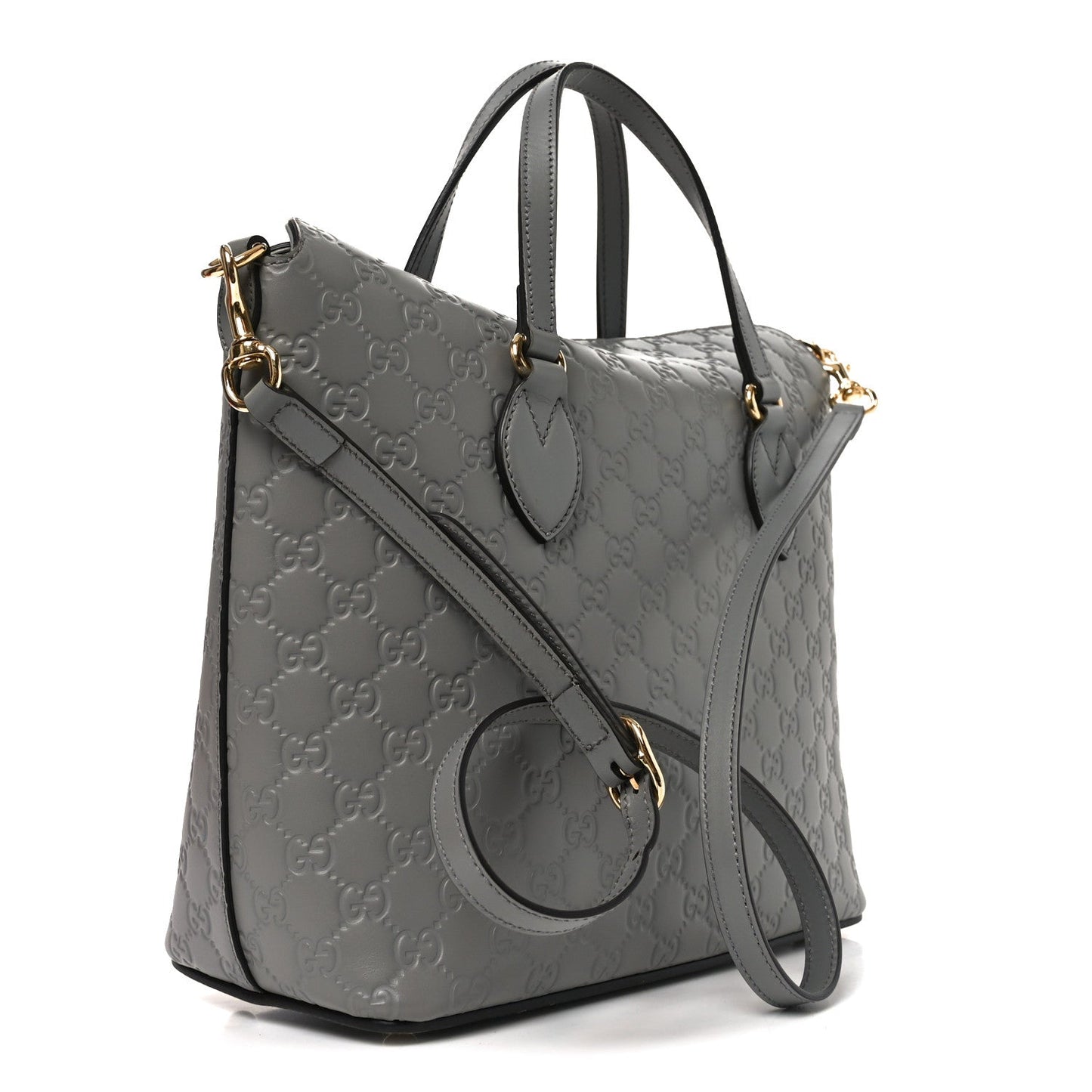 Guccissima Linea A Foldover Tote Storm Grey